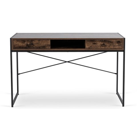 Biurko do Pracy w Domu Czarny Stelaż STEP 123 cm Brązowe/Czarne Nowoczesne