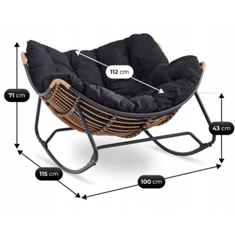 Fotel Bujany ELTON Czarny