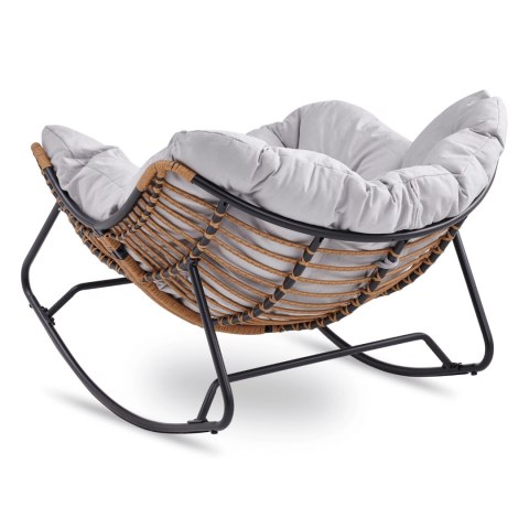 Fotel Bujany Ogrodowy ELTON na Płozach Szary Nowoczesny