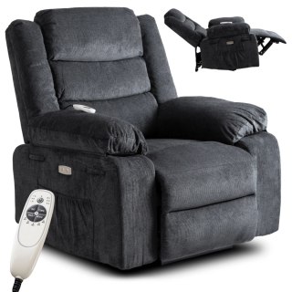 Fotel Masujący Elektrycznie Rozkładany JASPER Ciemnoszary