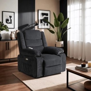 Fotel Masujący Elektrycznie Rozkładany JASPER Czarny