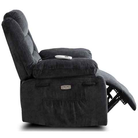 Fotel Masujący Elektrycznie Rozkładany JASPER Czarny