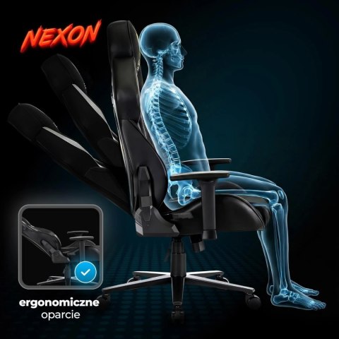 Fotel Gamingowy Obrotowy NEXON Czarny/Żółty Nowoczesny