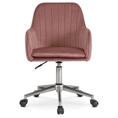 Fotel Obrotowy TOM Różowy Welurowy