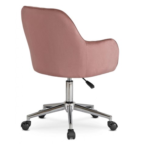 Fotel Obrotowy TOM Różowy Welurowy
