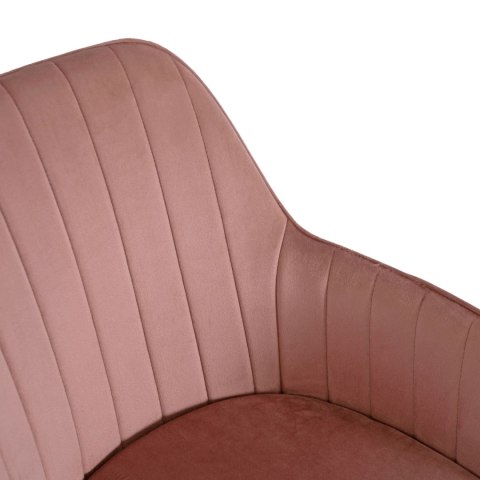 Fotel Obrotowy TOM Różowy Welurowy