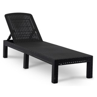 Fotel Ogrodowy Leżak ARIZONA Technorattan Czarny
