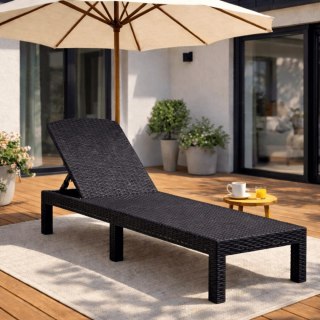 Fotel Ogrodowy Leżak ARIZONA Technorattan Czarny