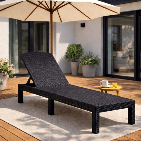 Fotel Ogrodowy Leżak ARIZONA Technorattan Czarny