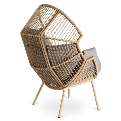 Fotel Ogrodowy Wypoczynkowy z Podnóżkiem PORTLAND Szary