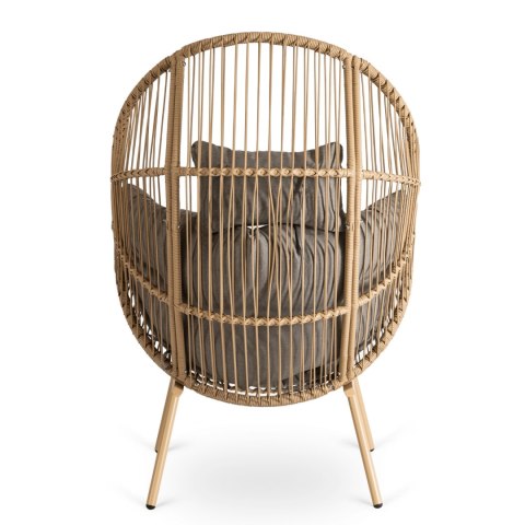 Fotel Ogrodowy Wypoczynkowy z Podnóżkiem PORTLAND Szary