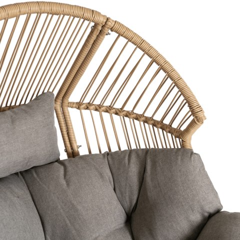 Fotel Ogrodowy Wypoczynkowy z Podnóżkiem PORTLAND Szary