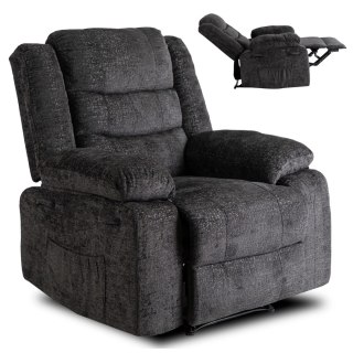 Fotel Rozkładany ARTURO Czarny Welurowy