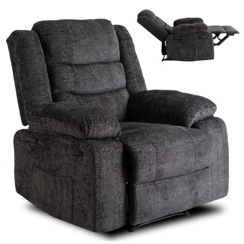 Fotel Rozkładany ARTURO Czarny Welurowy