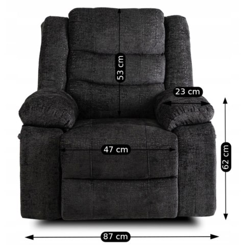 Fotel Rozkładany ARTURO Czarny Welurowy