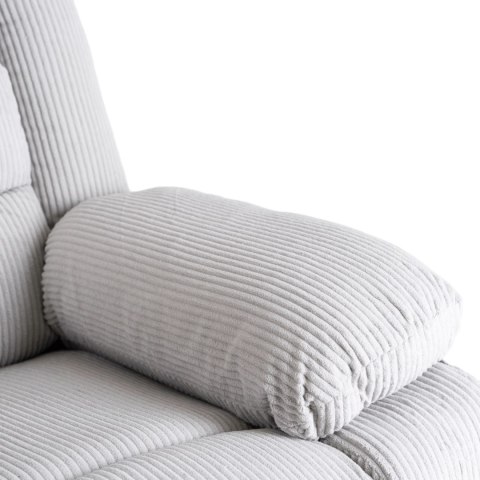 Fotel Rozkładany z Podnóżkiem ARTURO Szary Nowoczesny Sztruksowy