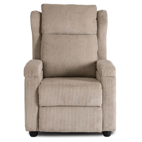 Fotel Rozkładany z Podnóżkiem SPENCER Beżowy Sztruksowy Nowoczesny