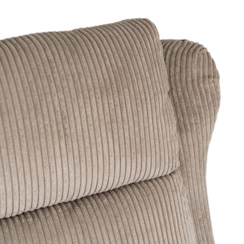 Fotel Rozkładany z Podnóżkiem SPENCER Beżowy Sztruksowy Nowoczesny