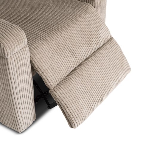 Fotel Rozkładany z Podnóżkiem SPENCER Beżowy Sztruksowy Nowoczesny