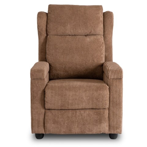 Fotel Rozkładany z Podnóżkiem SPENCER Brązowy Sztruksowy Nowoczesny