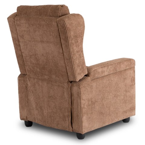Fotel Rozkładany z Podnóżkiem SPENCER Brązowy Sztruksowy Nowoczesny