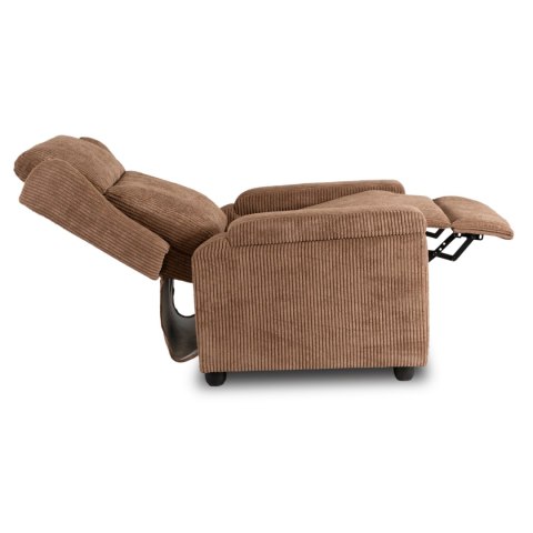 Fotel Rozkładany z Podnóżkiem SPENCER Brązowy Sztruksowy Nowoczesny