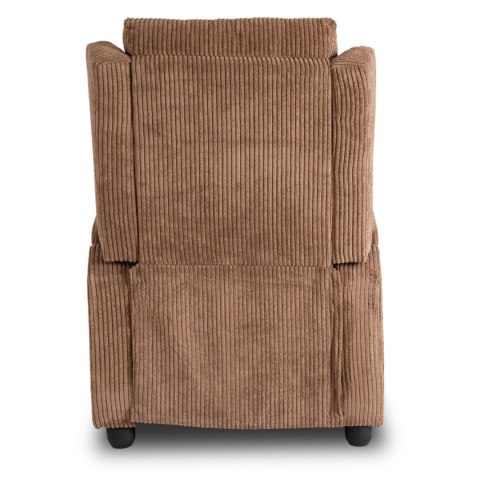 Fotel Rozkładany z Podnóżkiem SPENCER Brązowy Sztruksowy Nowoczesny