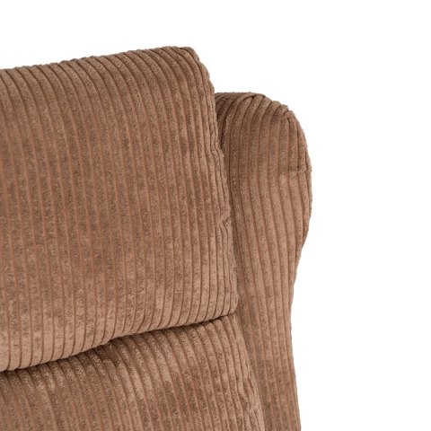 Fotel Rozkładany z Podnóżkiem SPENCER Brązowy Sztruksowy Nowoczesny