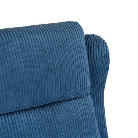 Fotel Rozkładany z Podnóżkiem SPENCER Granatowy Sztruksowy Nowoczesny