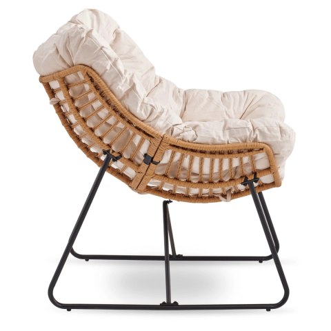 Fotel Wypoczynkowy Ogrodowy FIN na Płozach Beżowy Nowoczesny