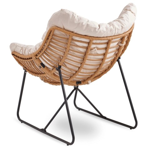 Fotel Wypoczynkowy Ogrodowy FIN na Płozach Beżowy Nowoczesny