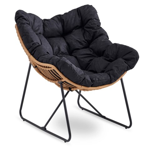 Fotel Wypoczynkowy Ogrodowy FIN na Płozach Czarny Nowoczesny