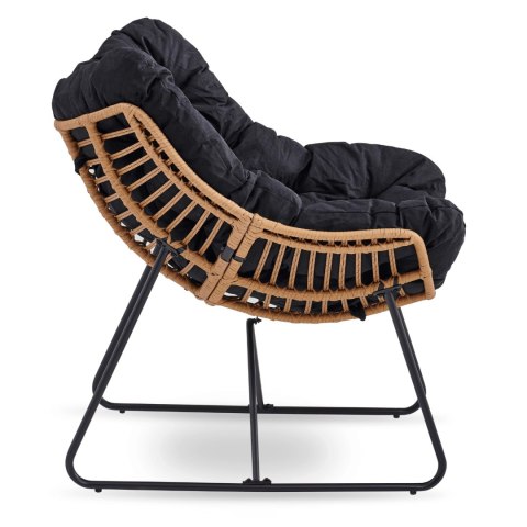 Fotel Wypoczynkowy Ogrodowy FIN na Płozach Czarny Nowoczesny