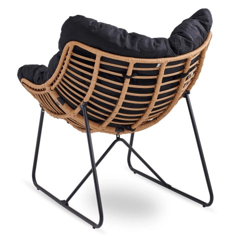 Fotel Wypoczynkowy Ogrodowy FIN na Płozach Czarny Nowoczesny