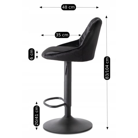 Hoker EDA Czarny Welurowy