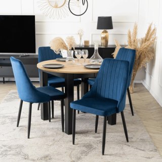 Krzesło BARI Granatowe Welurowe