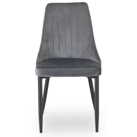 Krzesło Tapicerowane do Jadalni BARI Szare Welurowe Nowoczesne