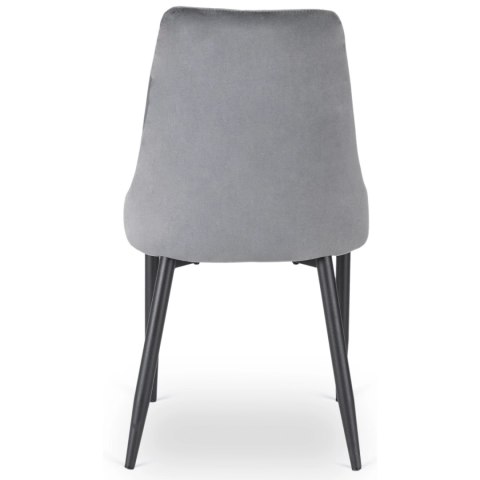 Krzesło Tapicerowane do Jadalni BARI Szare Welurowe Nowoczesne