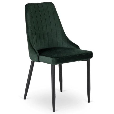 Krzesło Tapicerowane do Jadalni BARI Zielone Welurowe Nowoczesne