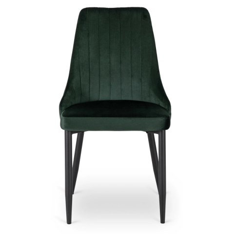 Krzesło Tapicerowane do Jadalni BARI Zielone Welurowe Nowoczesne