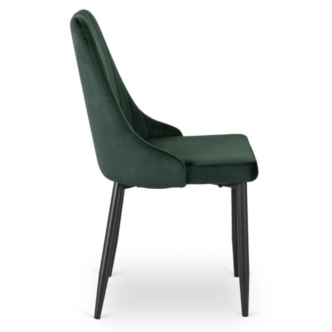 Krzesło Tapicerowane do Jadalni BARI Zielone Welurowe Nowoczesne