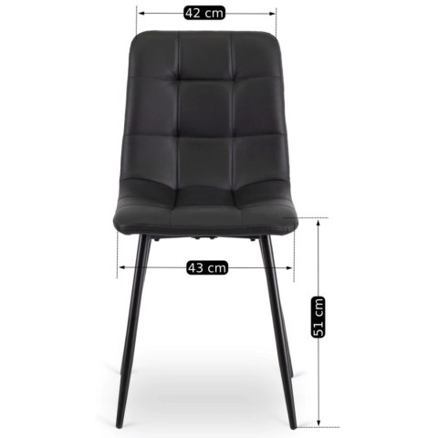 Krzesło DALVIN Czarne Ekoskóra