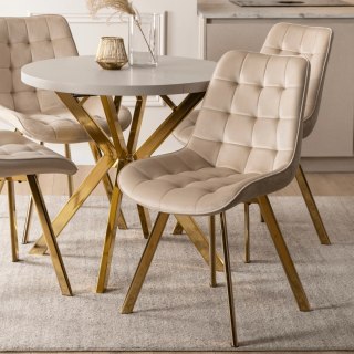 Krzesło DEVI Kremowe Welurowe