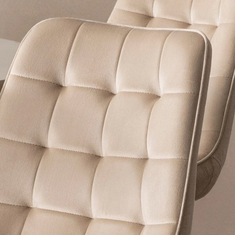 Krzesło DEVI Kremowe Welurowe