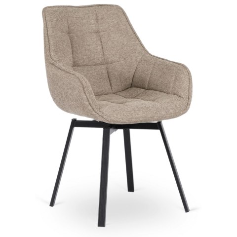 Krzesło Tapicerowane Obrotowe do Salonu LUNA 2 Beżowe Nowoczesne Loft