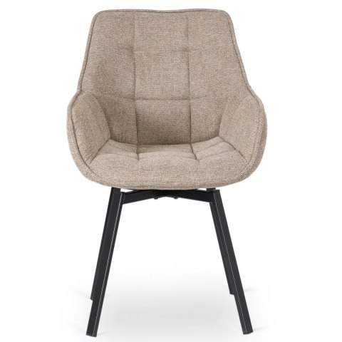 Krzesło Tapicerowane Obrotowe do Salonu LUNA 2 Beżowe Nowoczesne Loft