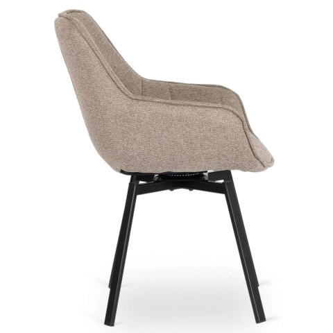 Krzesło Tapicerowane Obrotowe do Salonu LUNA 2 Beżowe Nowoczesne Loft