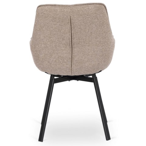 Krzesło Tapicerowane Obrotowe do Salonu LUNA 2 Beżowe Nowoczesne Loft