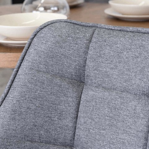 Krzesło Tapicerowane Obrotowe do Salonu LUNA 2 Szare Nowoczesne Loft