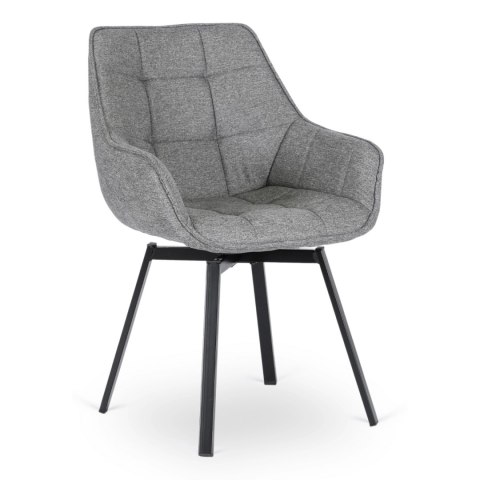 Krzesło Tapicerowane Obrotowe do Salonu LUNA 2 Szare Nowoczesne Loft